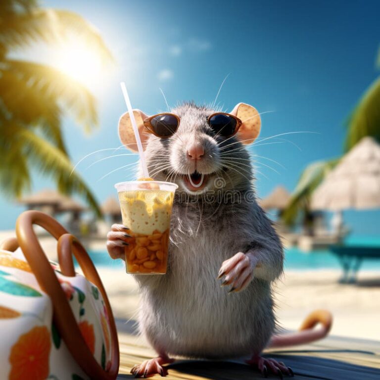 cute-rat-beach-cold-drink-hand-cute-rat-beach-cold-drink-hand-ai-generative-image-287687034